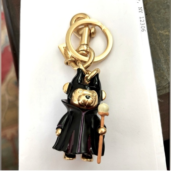 Coach Disney Villains series Maleficent teddy bear key chain with gold hang tag - Picture 4 of 6